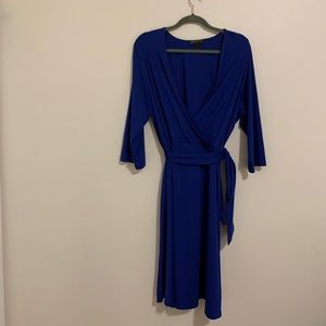 Blue wrap dress